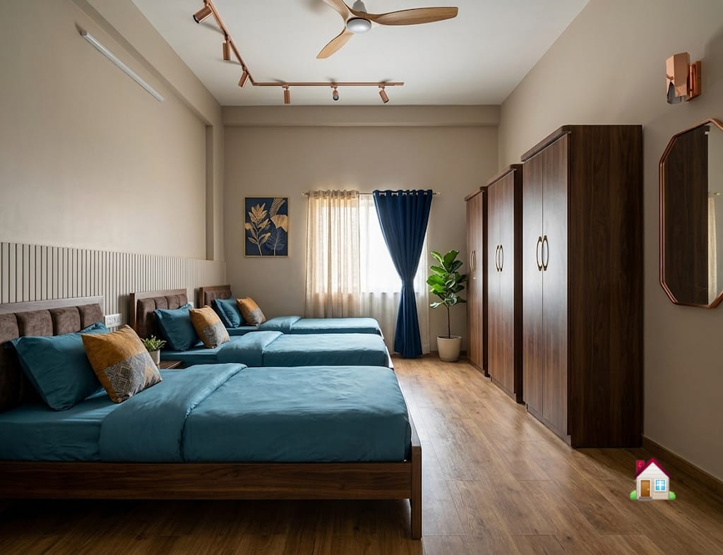 Modern furnished flat living room